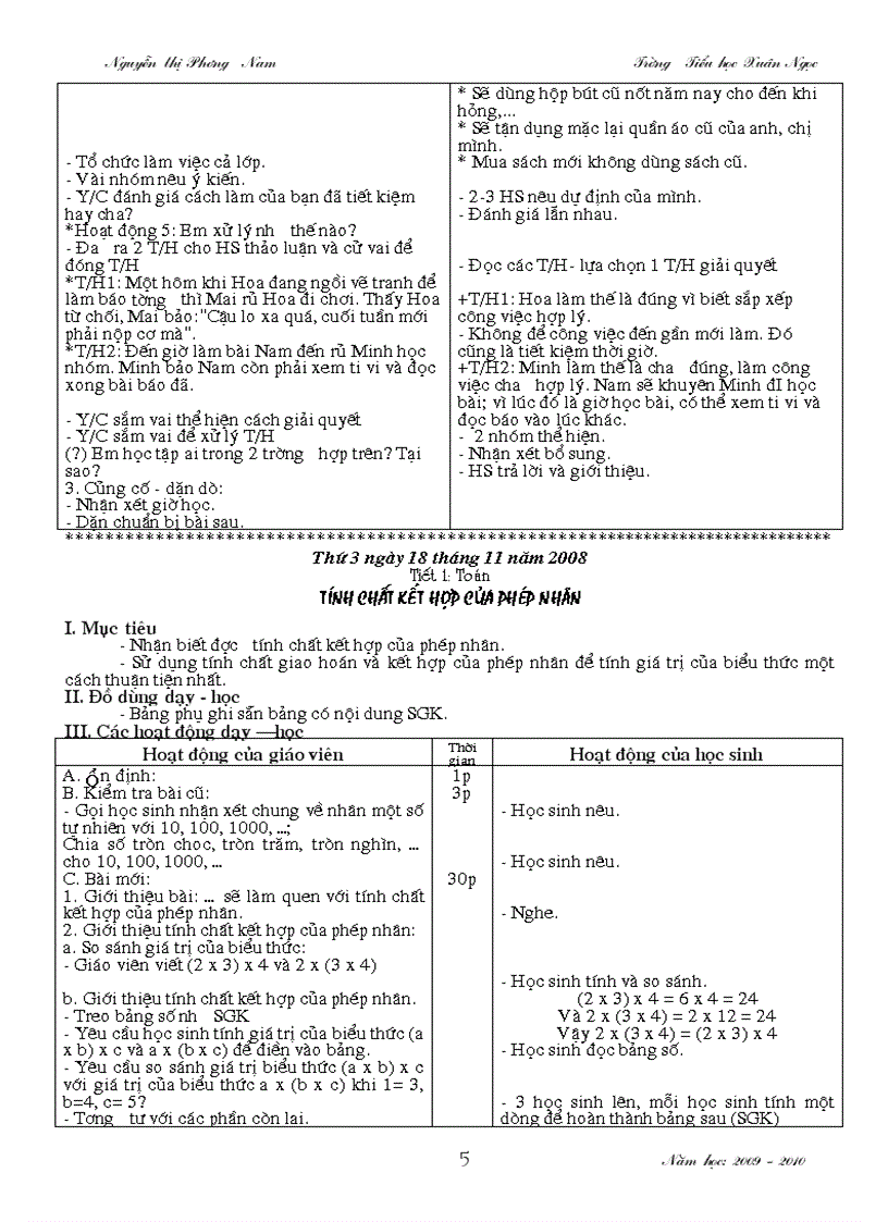 image for page Giao an lop 4 tuan11 Du cac mon chuan kien thuc theo chuong trinh moi