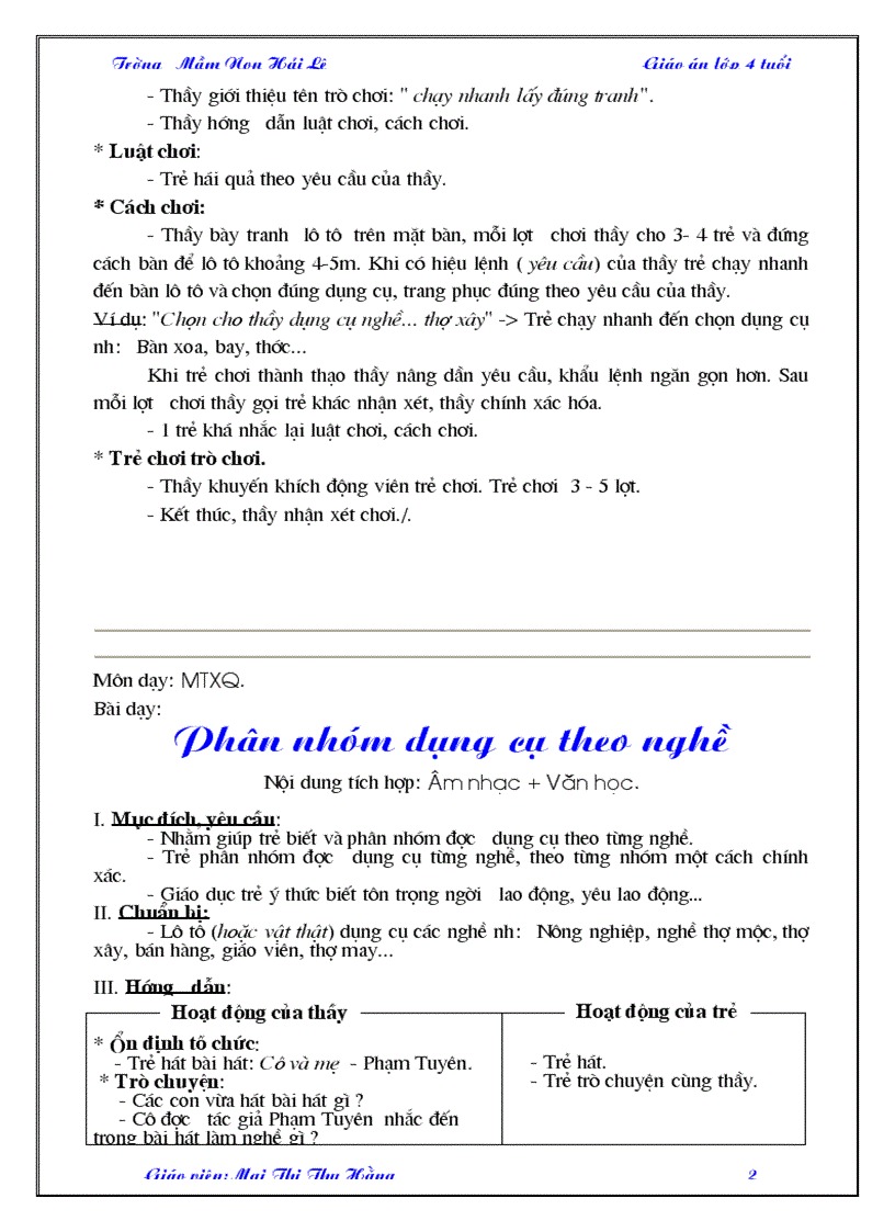 image for page Giao an lop 4 tuoi T29 chu de Nghe Nghiep