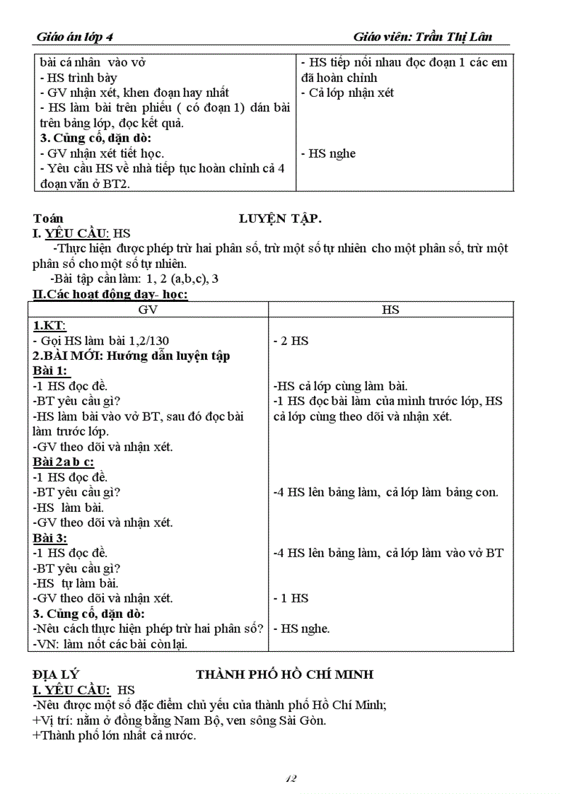 image for page Giáo án lớp 4 Tuần 24 CKTKN