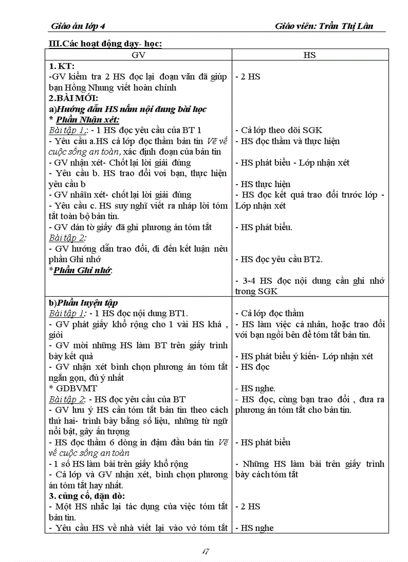 image for page Giáo án lớp 4 Tuần 24 CKTKN