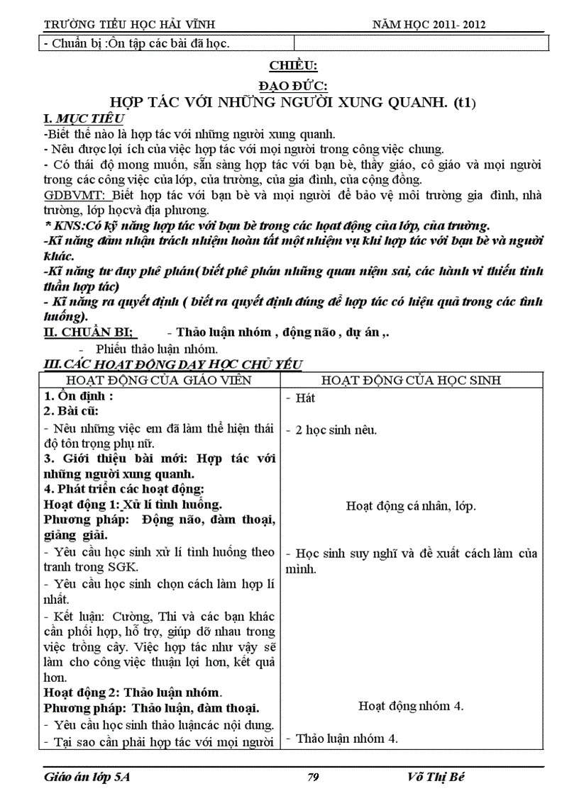 image for page Giáo án lớp 5 tuần 16 CKTKN