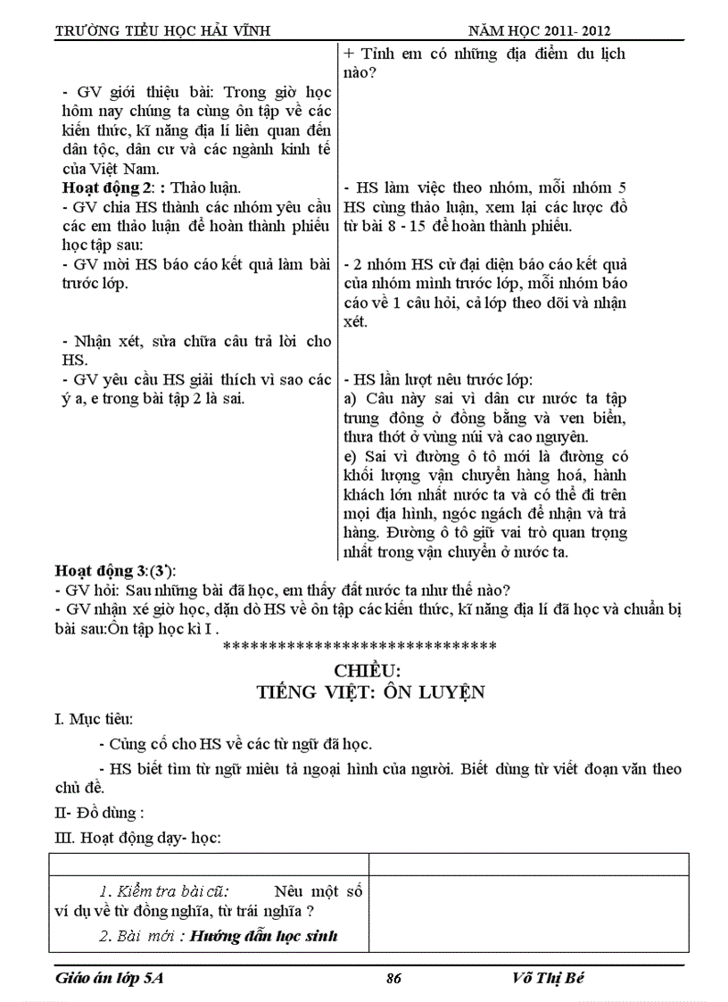 image for page Giáo án lớp 5 tuần 16 CKTKN