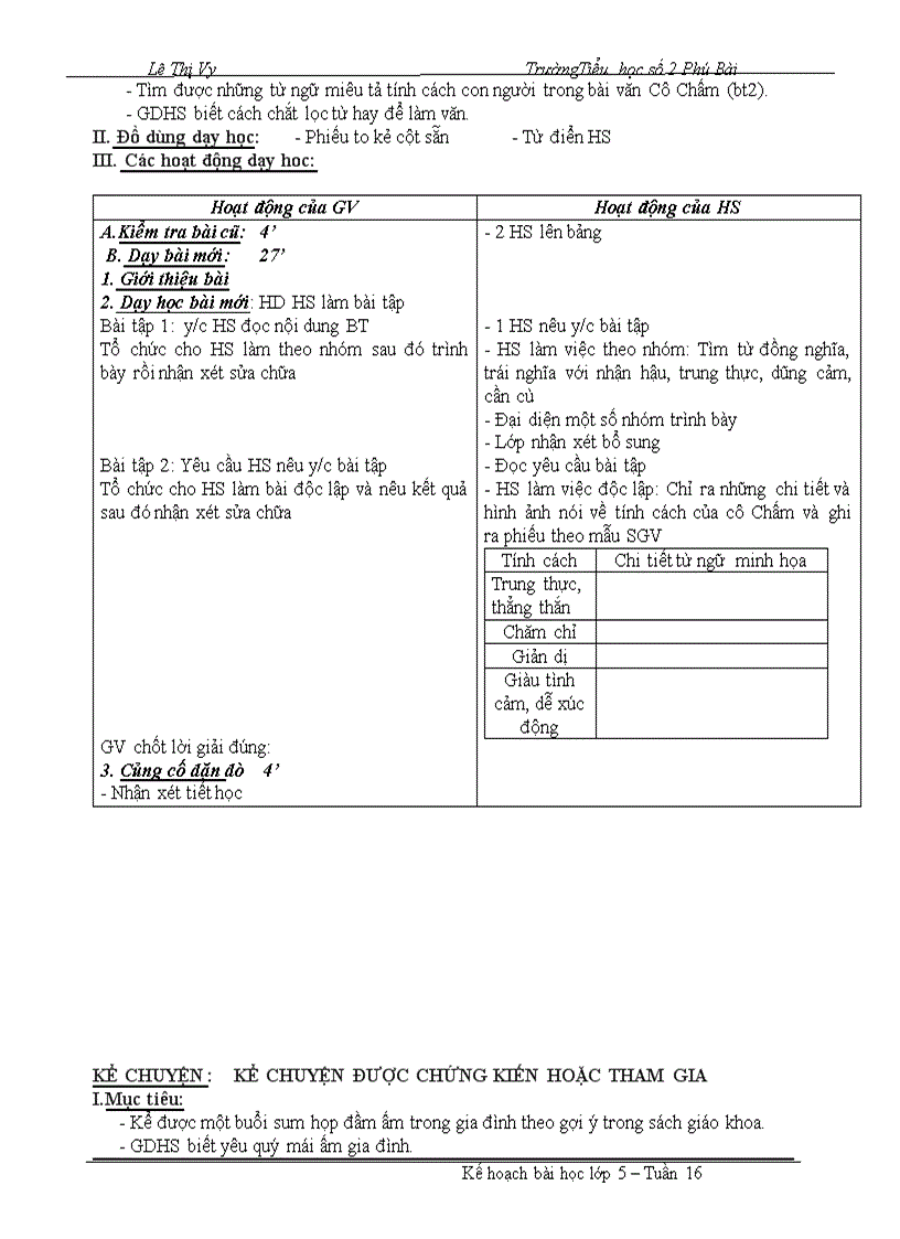 image for page Giáo án lớp 5 tuần 16