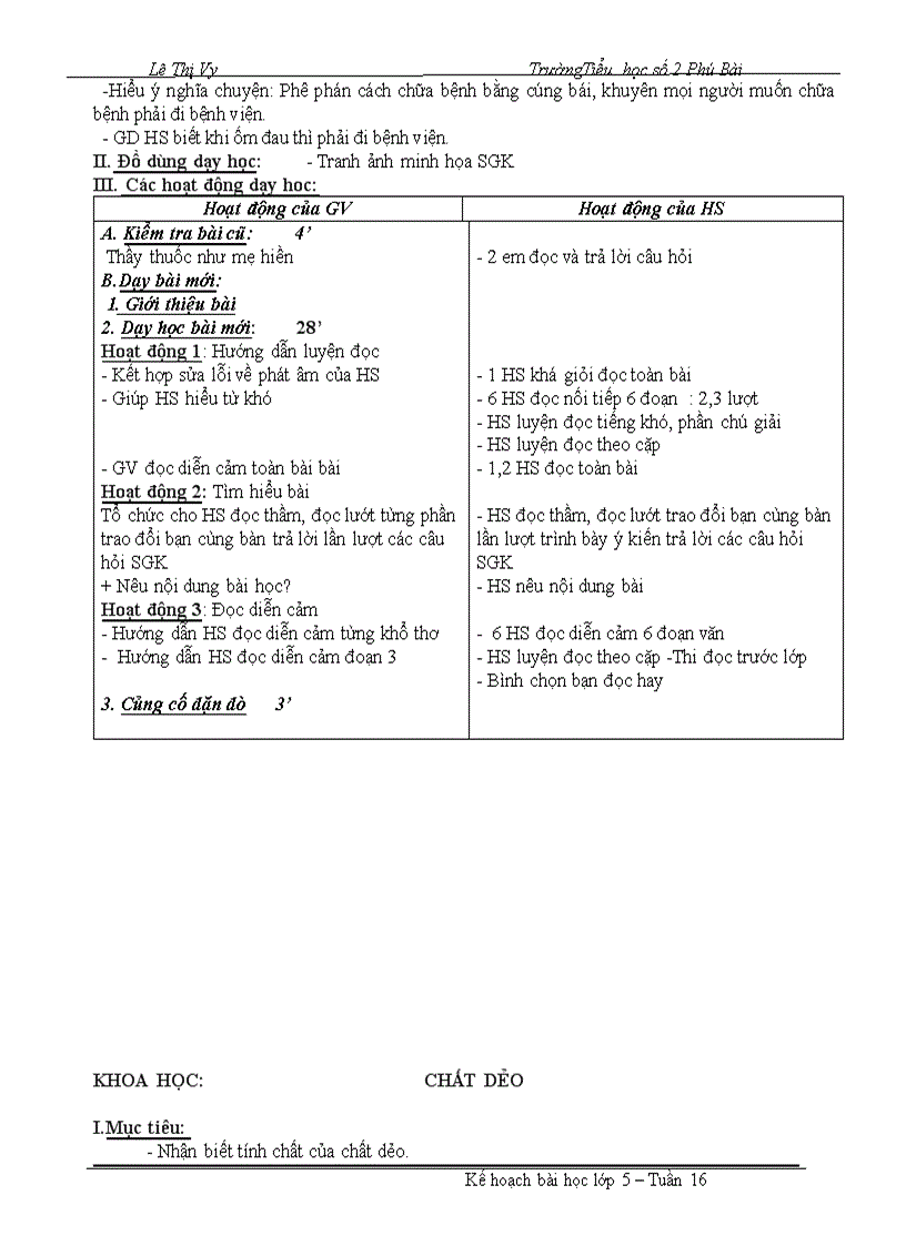 image for page Giáo án lớp 5 tuần 16