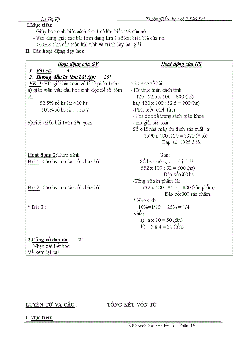 image for page Giáo án lớp 5 tuần 16