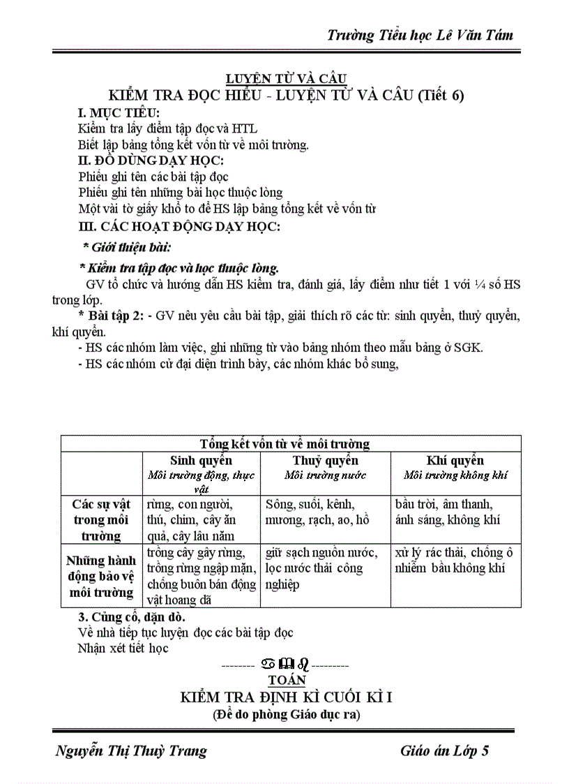 image for page Giáo án lớp 5 tuấn 18 cktkn