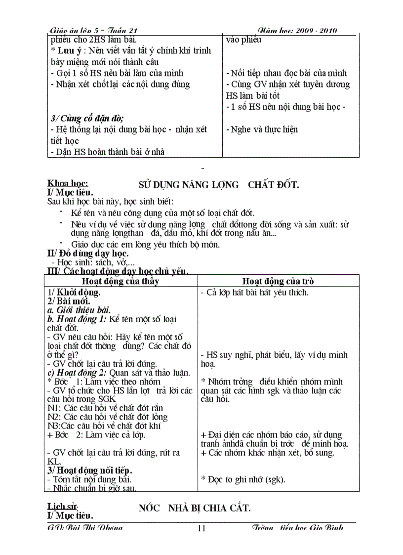 image for page Giáo án lớp 5 Tuần 21 CKTKN