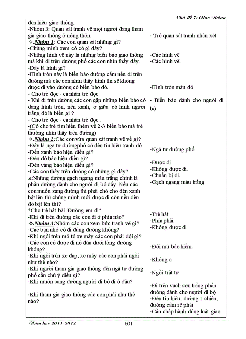 image for page Giáo an luật lệ giao thông 5 tuổi