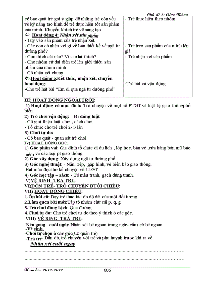 image for page Giáo an luật lệ giao thông 5 tuổi