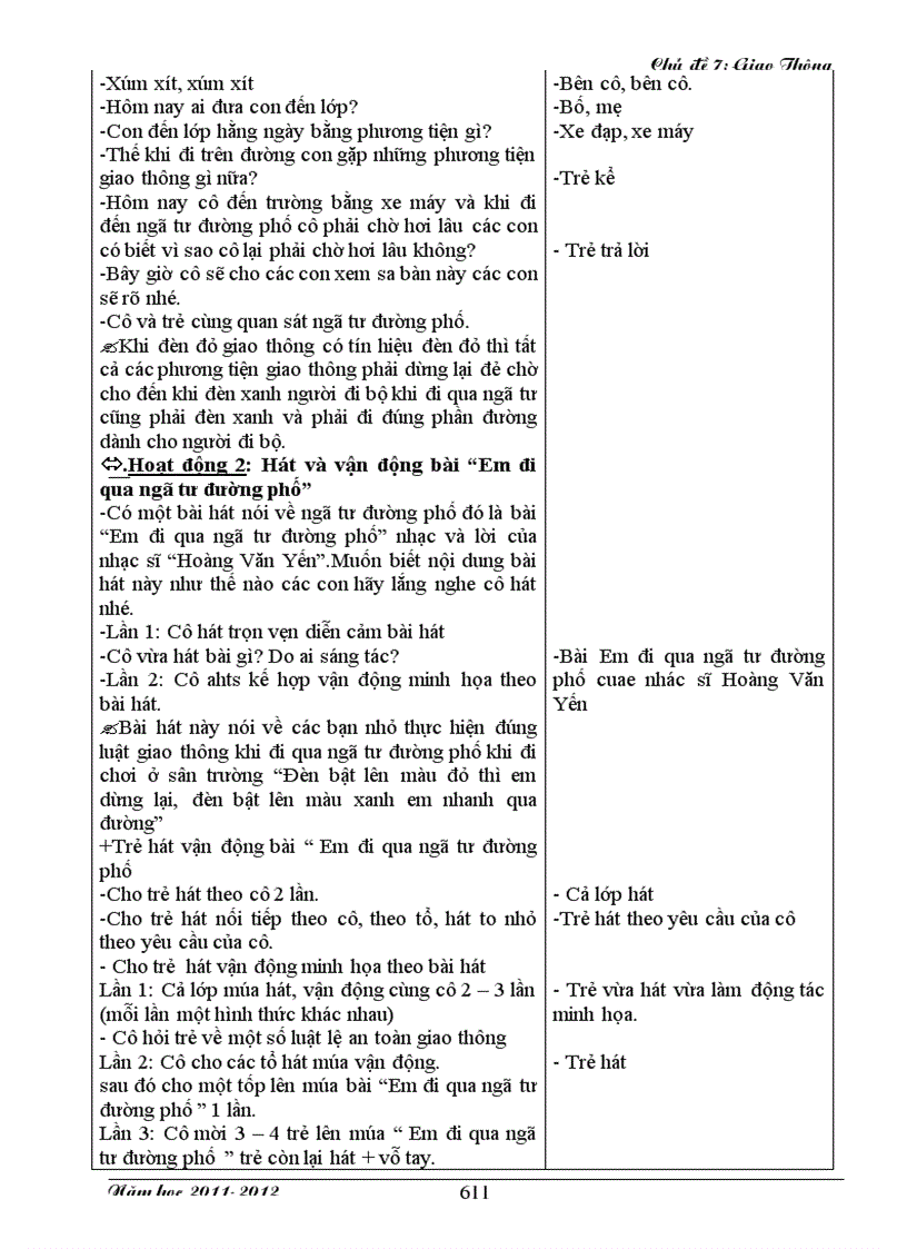 image for page Giáo an luật lệ giao thông 5 tuổi