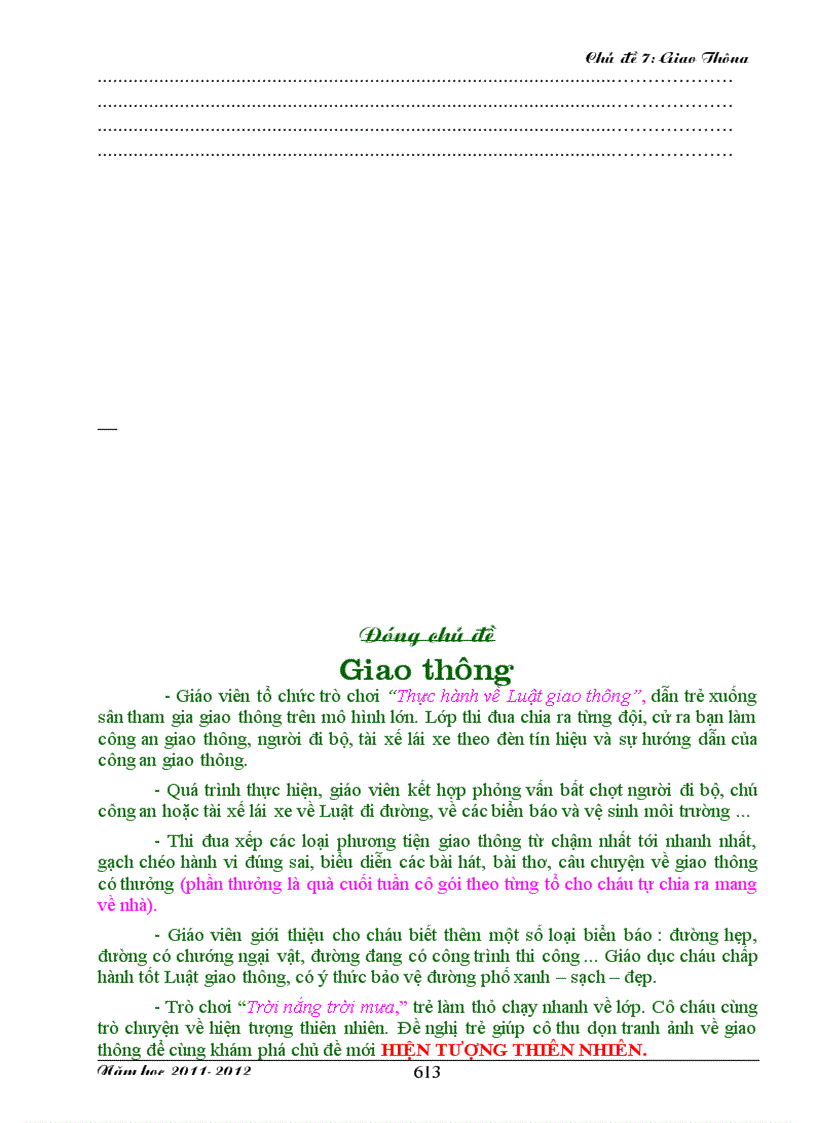 image for page Giáo an luật lệ giao thông 5 tuổi