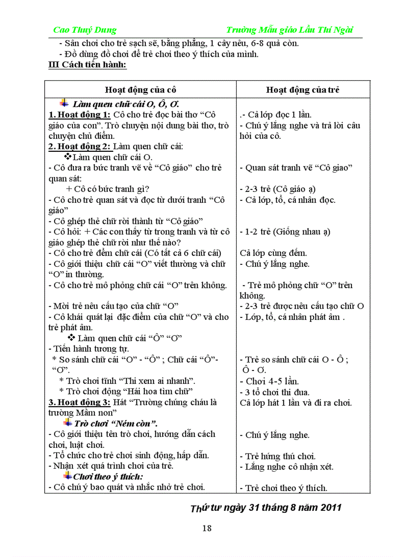 image for page Giáo án Mầm non 2