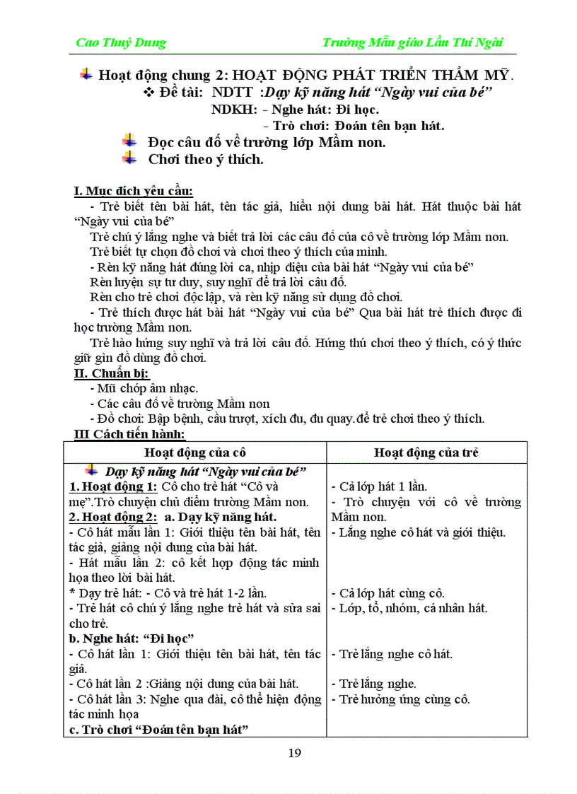 image for page Giáo án Mầm non 2