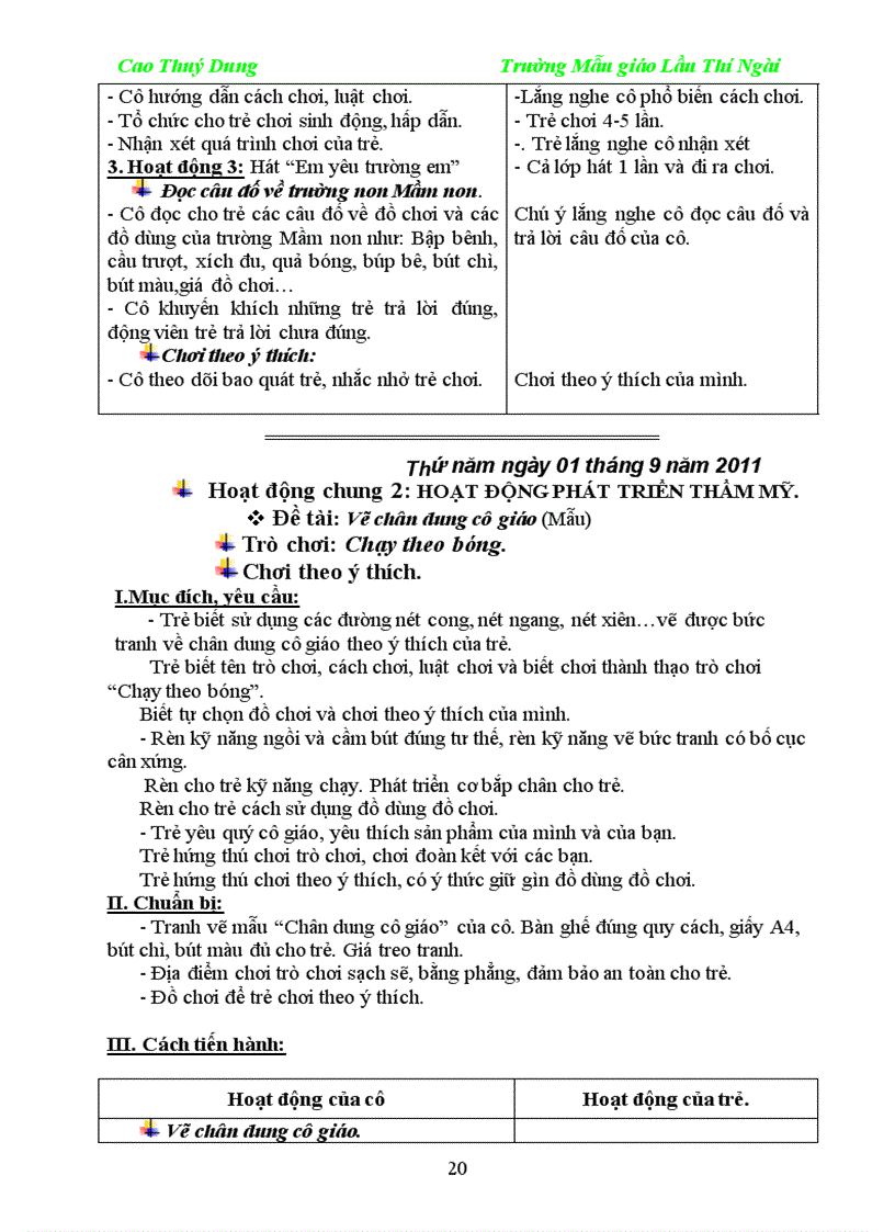 image for page Giáo án Mầm non 2