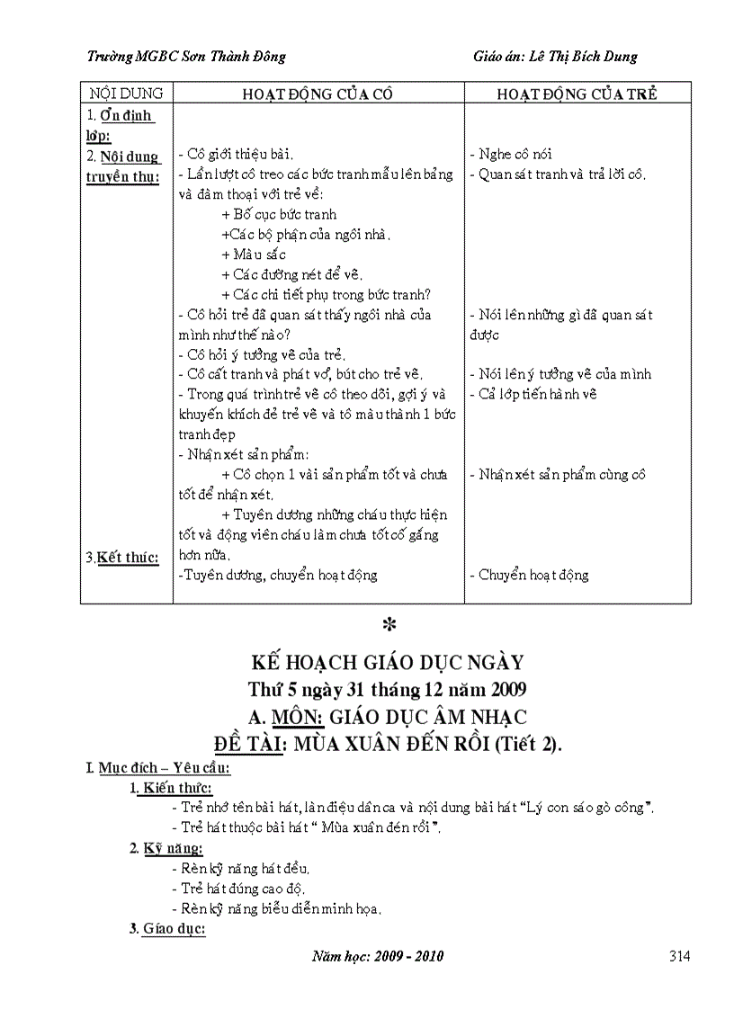 image for page Giáo án mẫu giáo trọn bộ