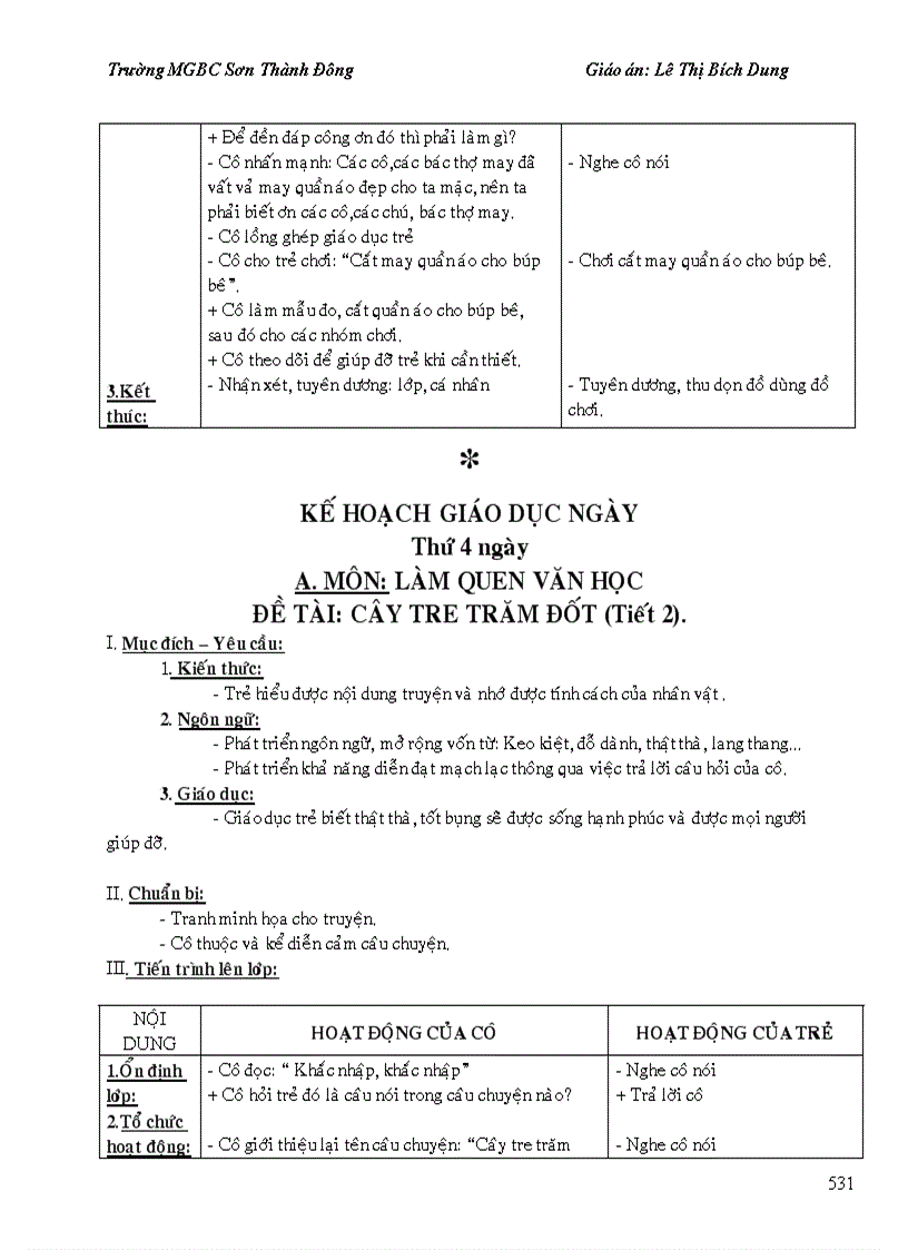 image for page Giáo án mẫu giáo trọn bộ