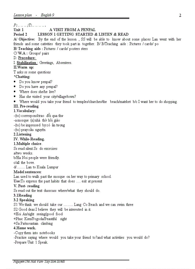 image for page Giao an mon anh 9