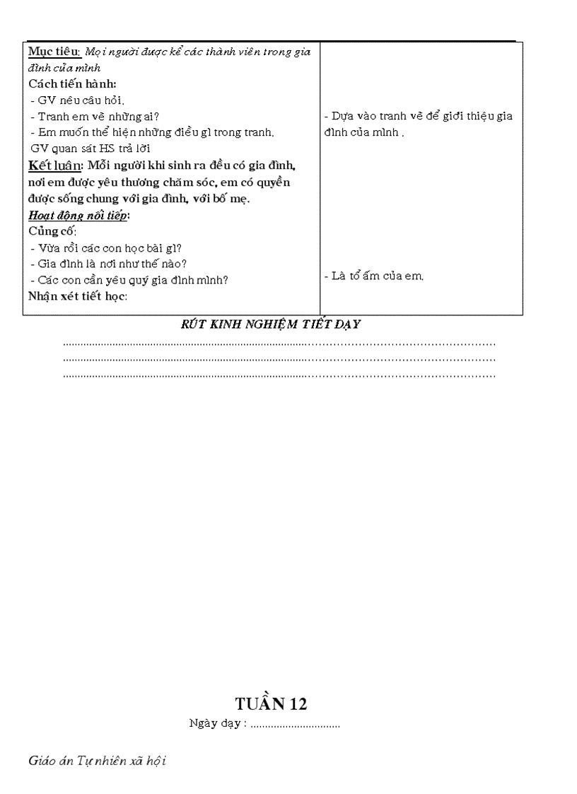 image for page Giáo án môn tự nhiên xã hội lớp 1