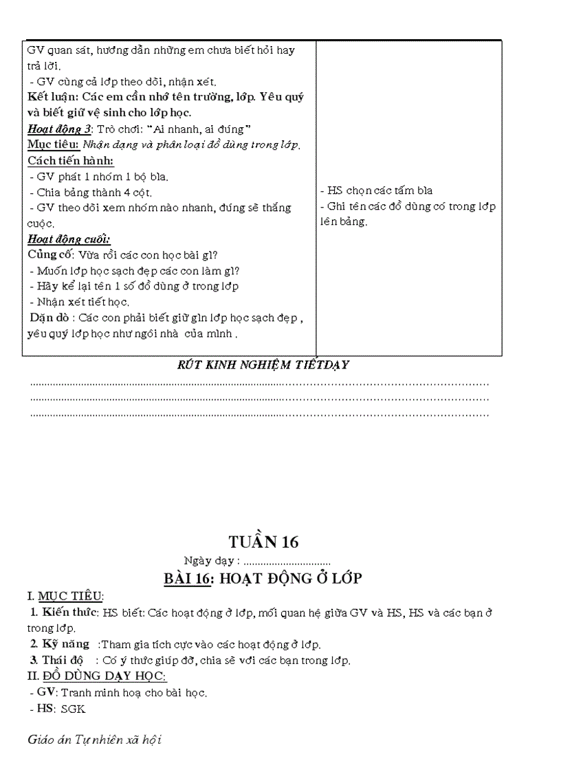 image for page Giáo án môn tự nhiên xã hội lớp 1