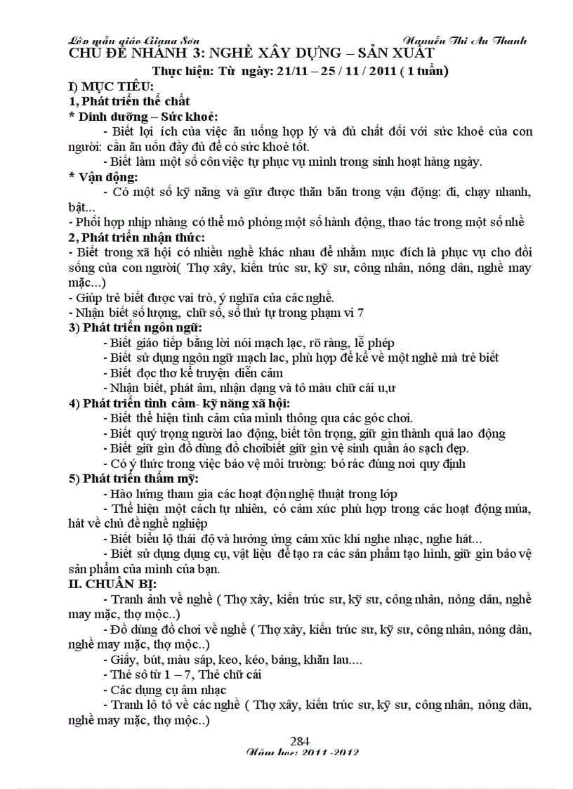 image for page Giáo án nghề nghiệp tuần 3