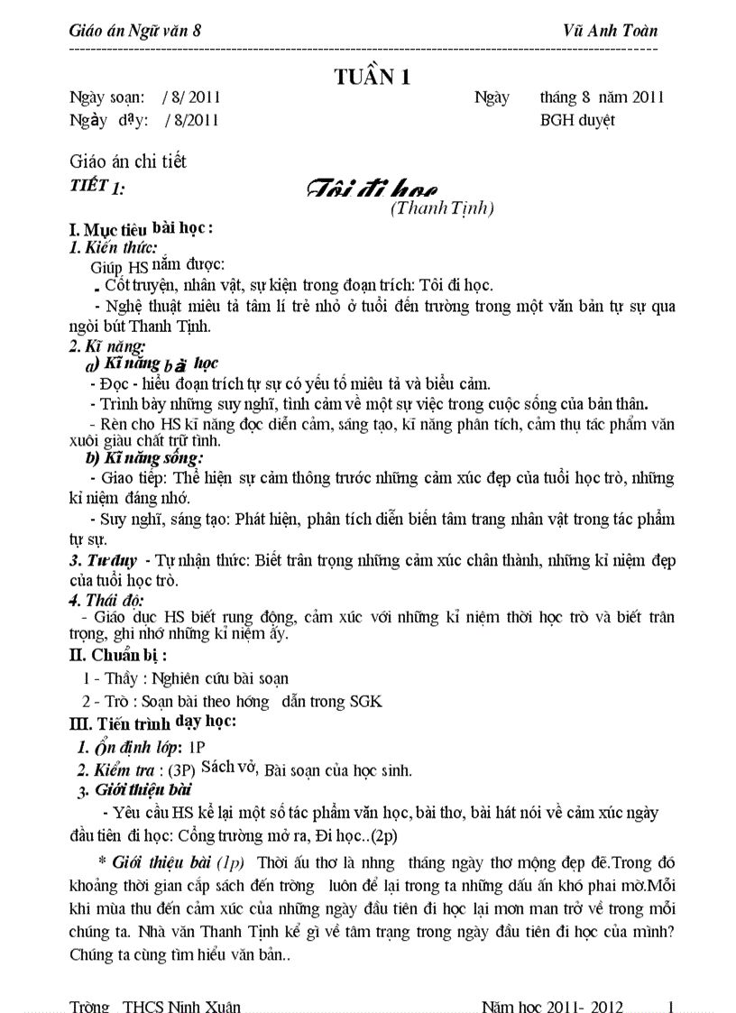 image for page Giáo án Ngữ văn 8