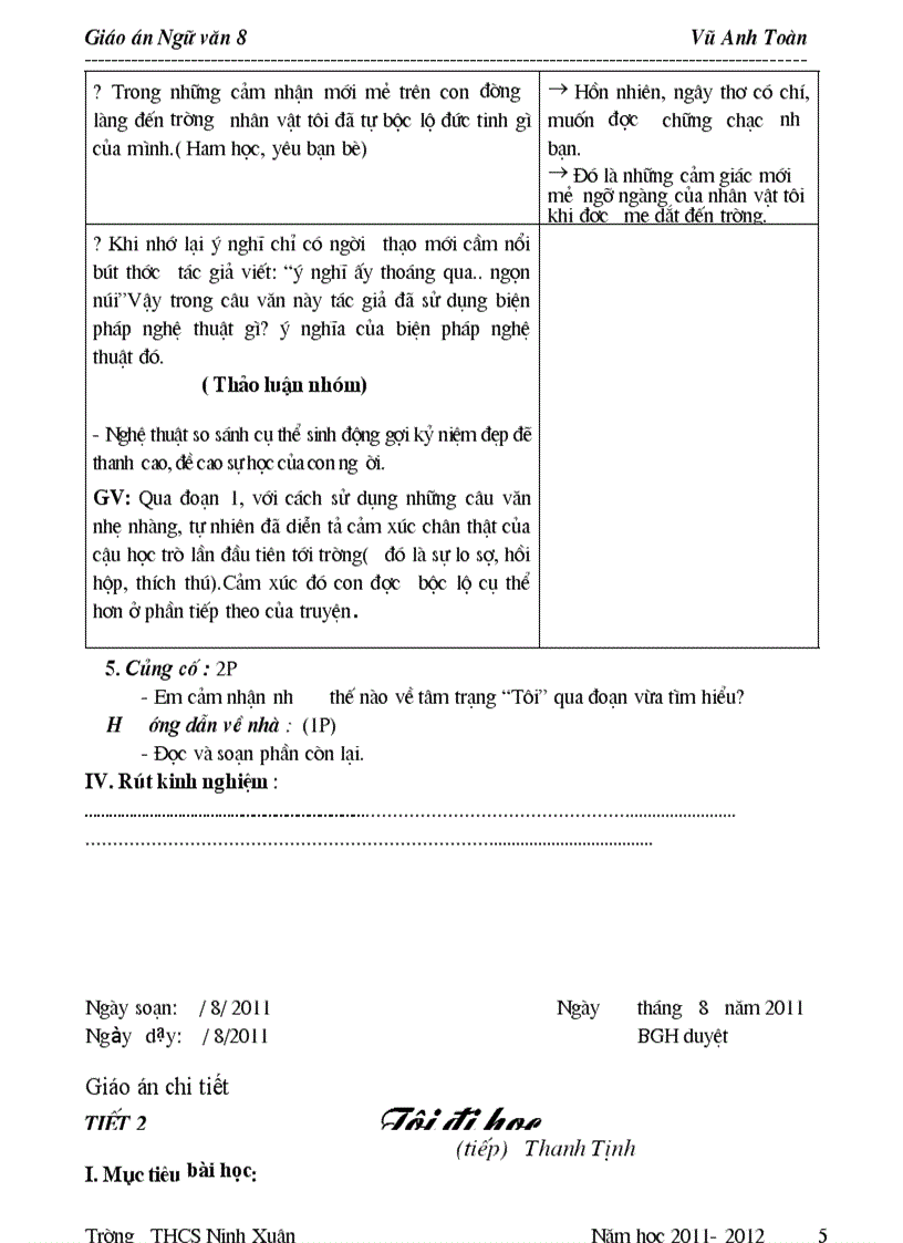 image for page Giáo án Ngữ văn 8