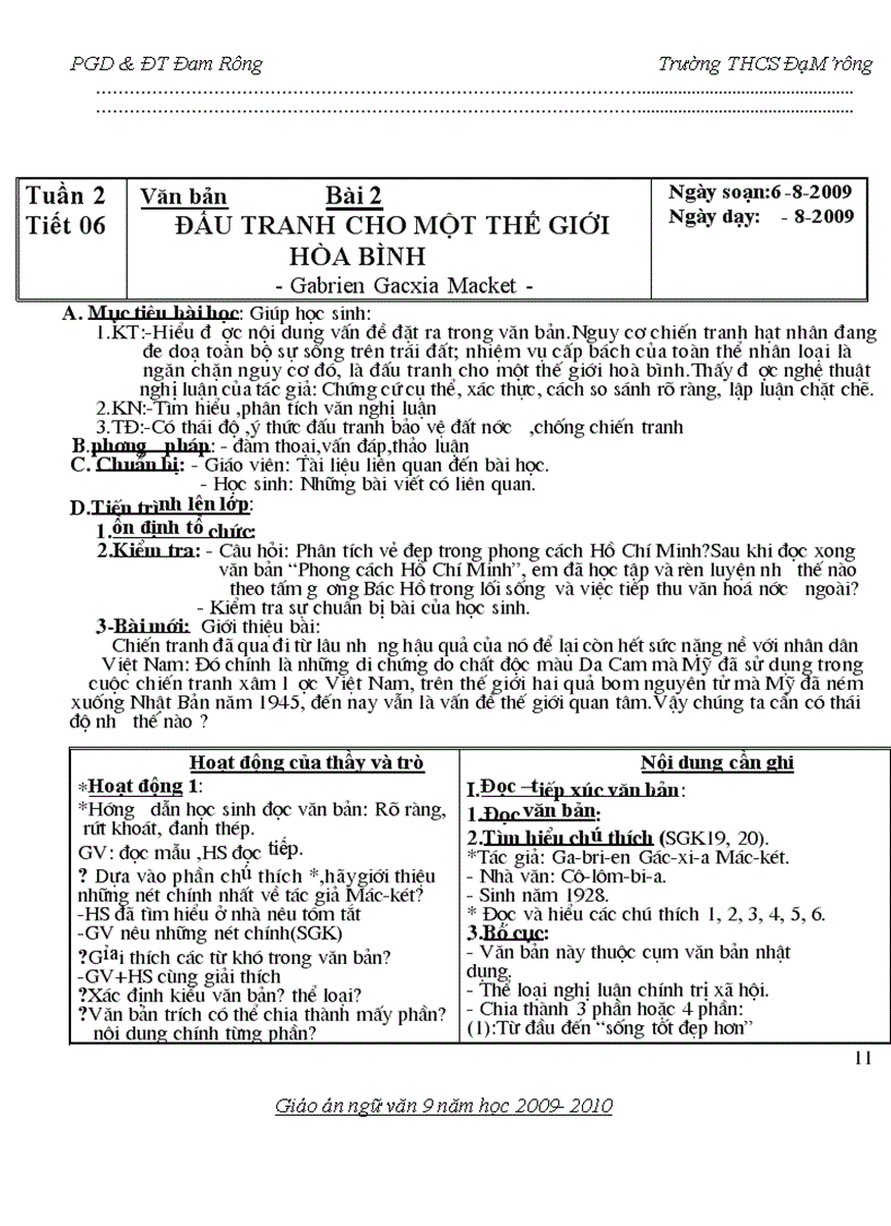 image for page Giáo án NV 9