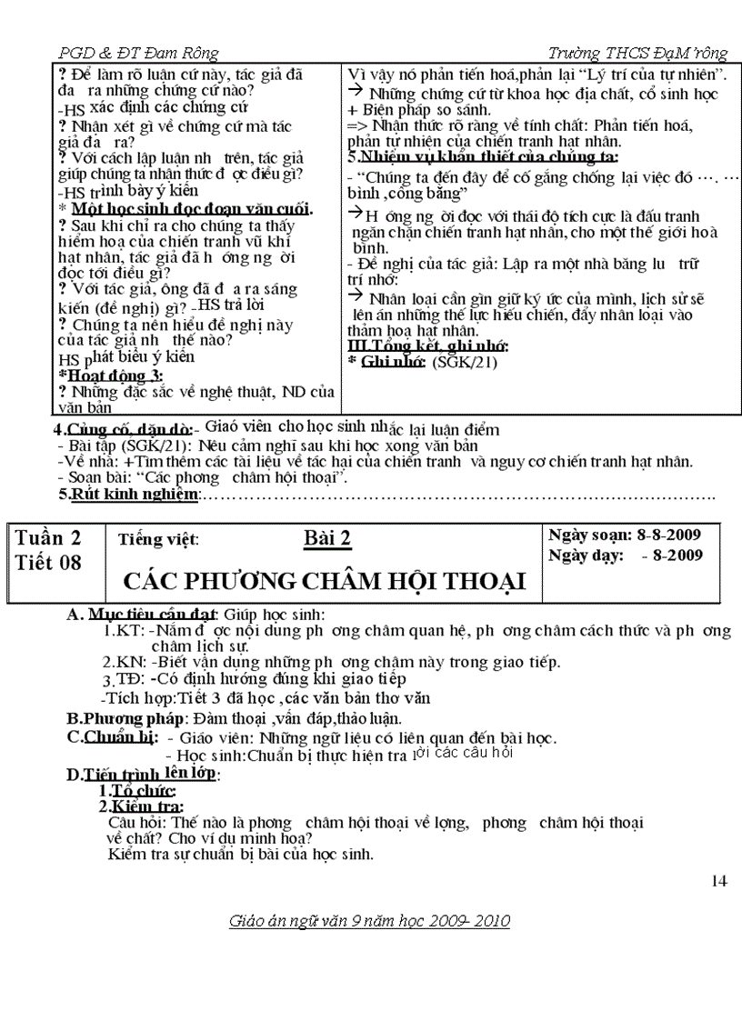 image for page Giáo án NV 9