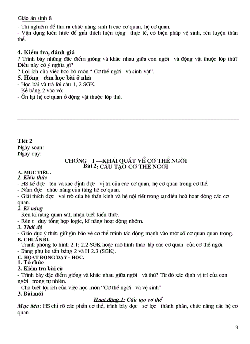 image for page Giáo án sinh 8 Hot hot