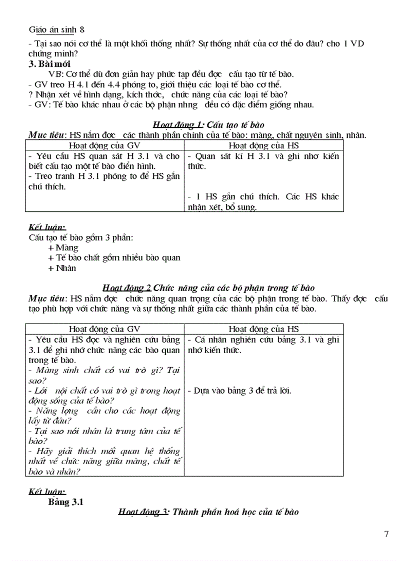 image for page Giáo án sinh 8 Hot hot