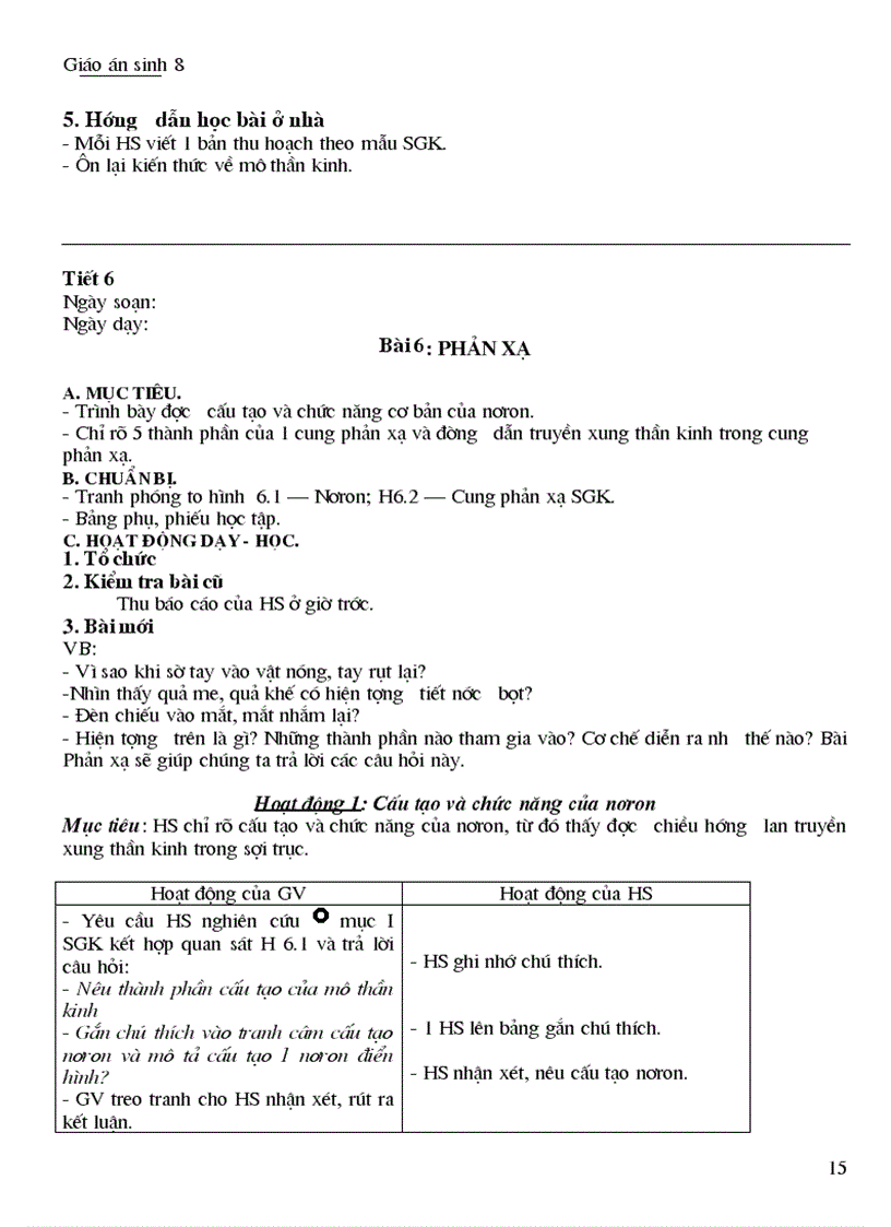 image for page Giáo án sinh 8 Hot hot