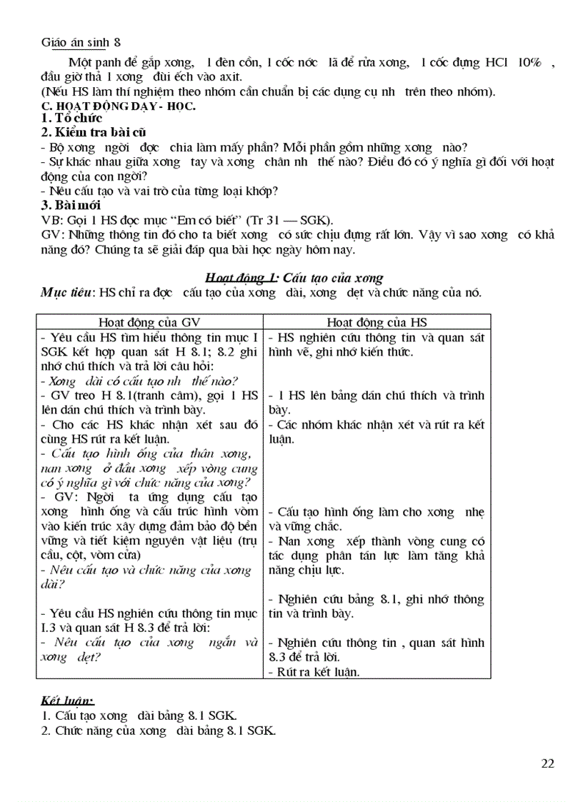 image for page Giáo án sinh 8 Hot hot