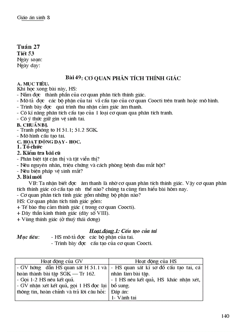 image for page Giáo án sinh 8 Hot hot