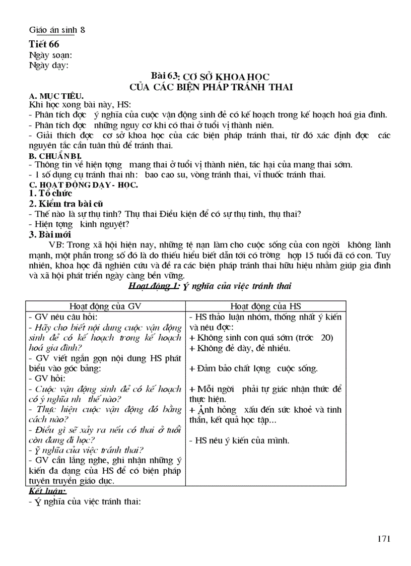 image for page Giáo án sinh 8 Hot hot