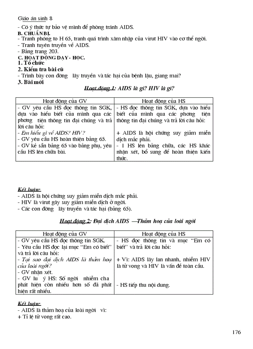 image for page Giáo án sinh 8 Hot hot