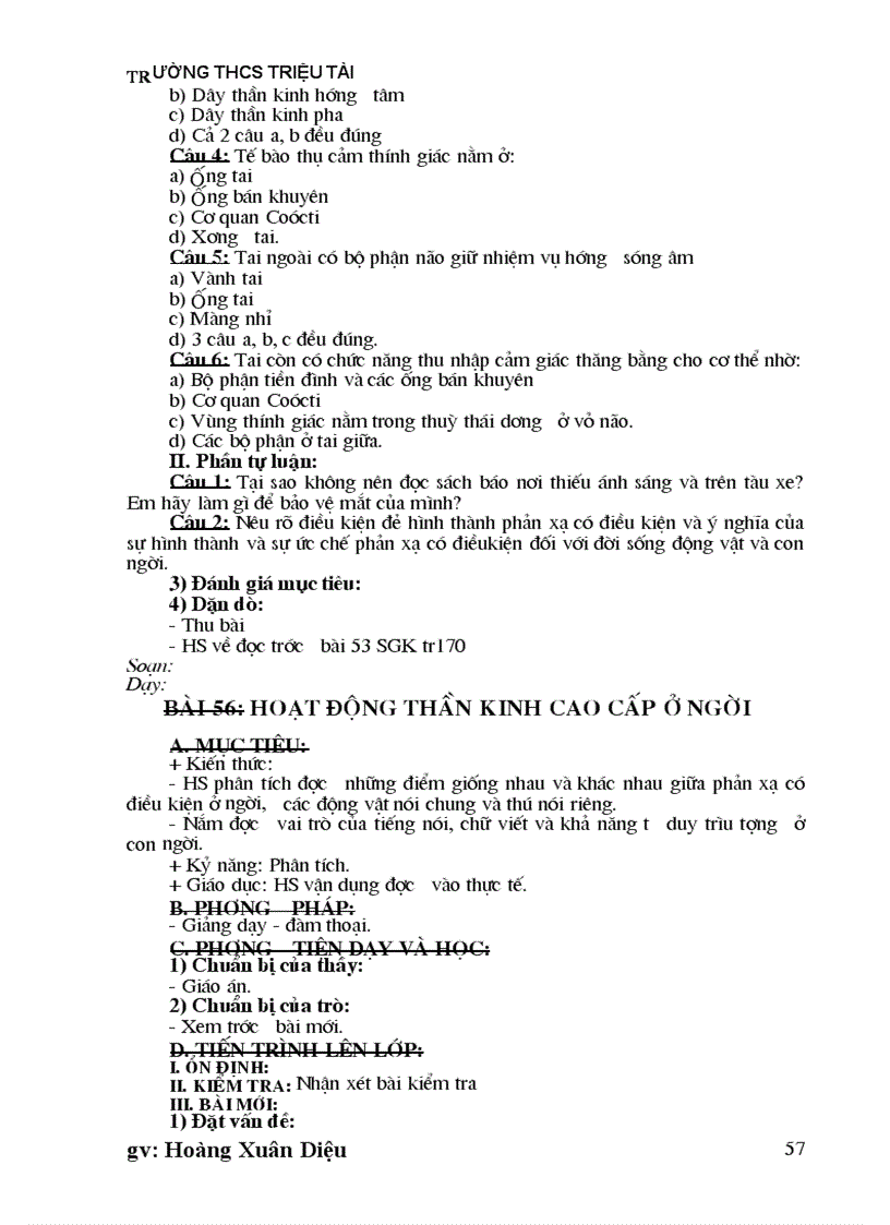 image for page Giao an sinh hoc lop 8