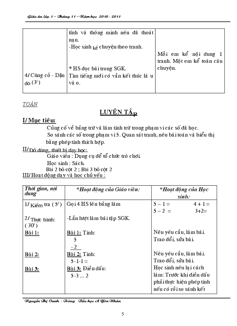 image for page Giao an thang 11 lop 1