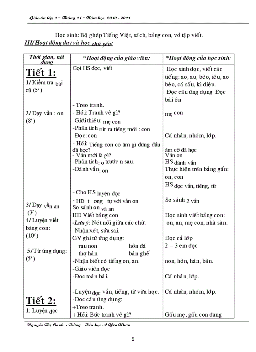 image for page Giao an thang 11 lop 1