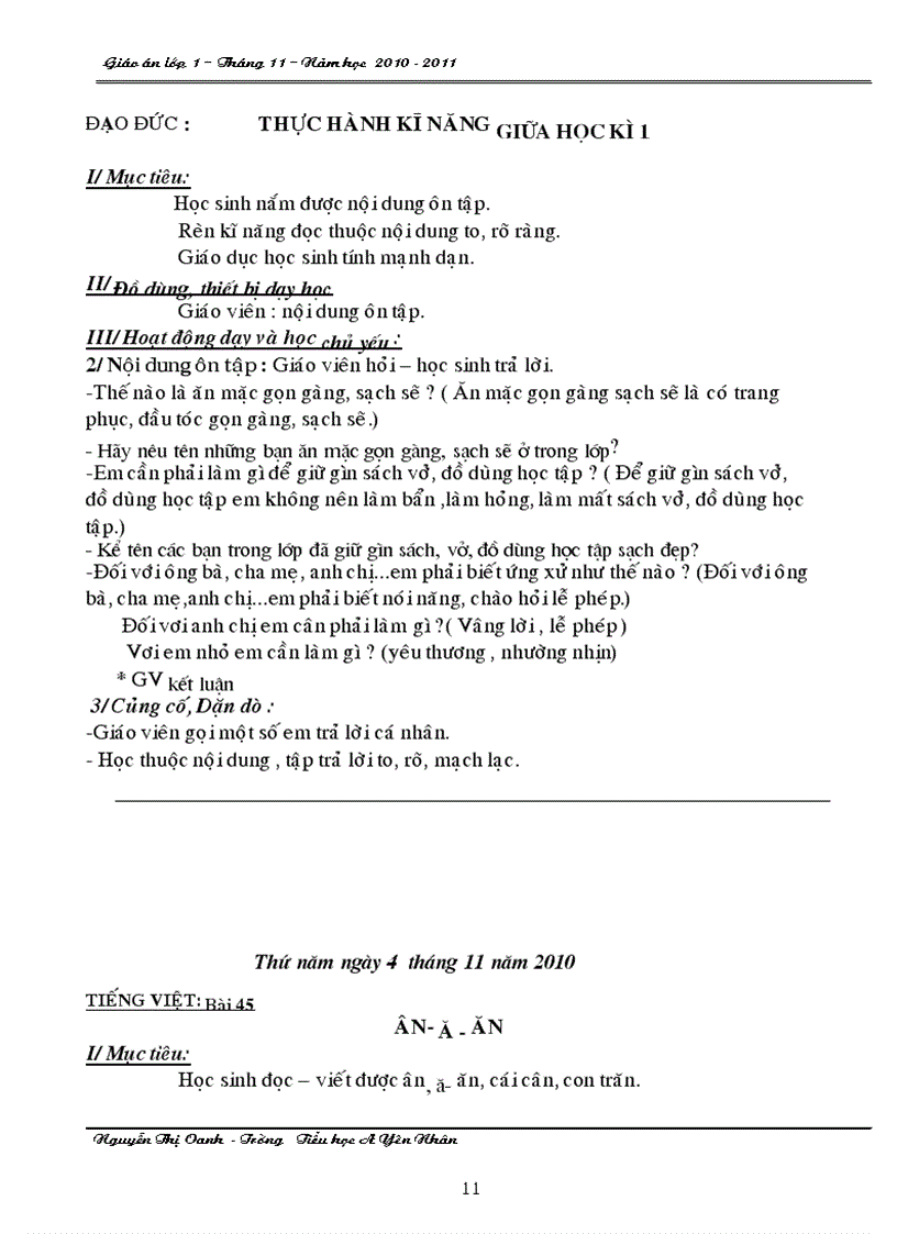 image for page Giao an thang 11 lop 1