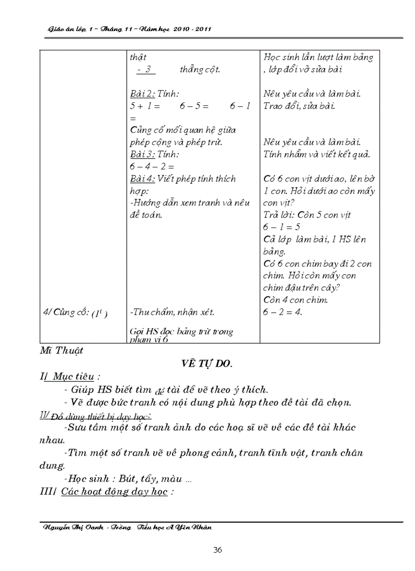 image for page Giao an thang 11 lop 1