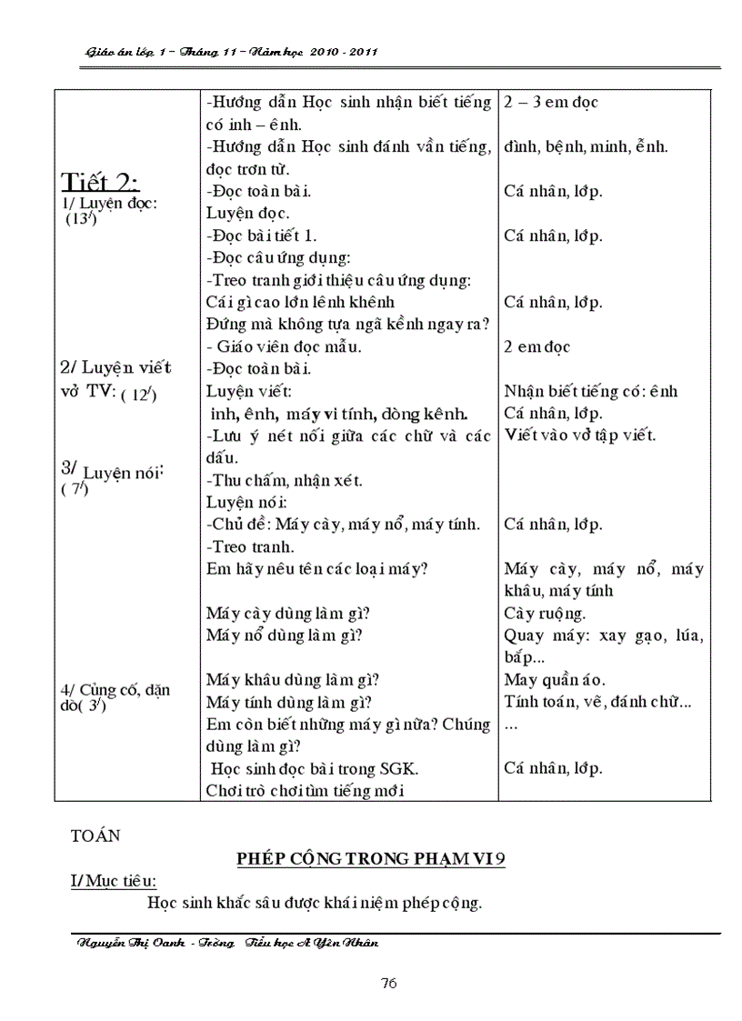 image for page Giao an thang 11 lop 1