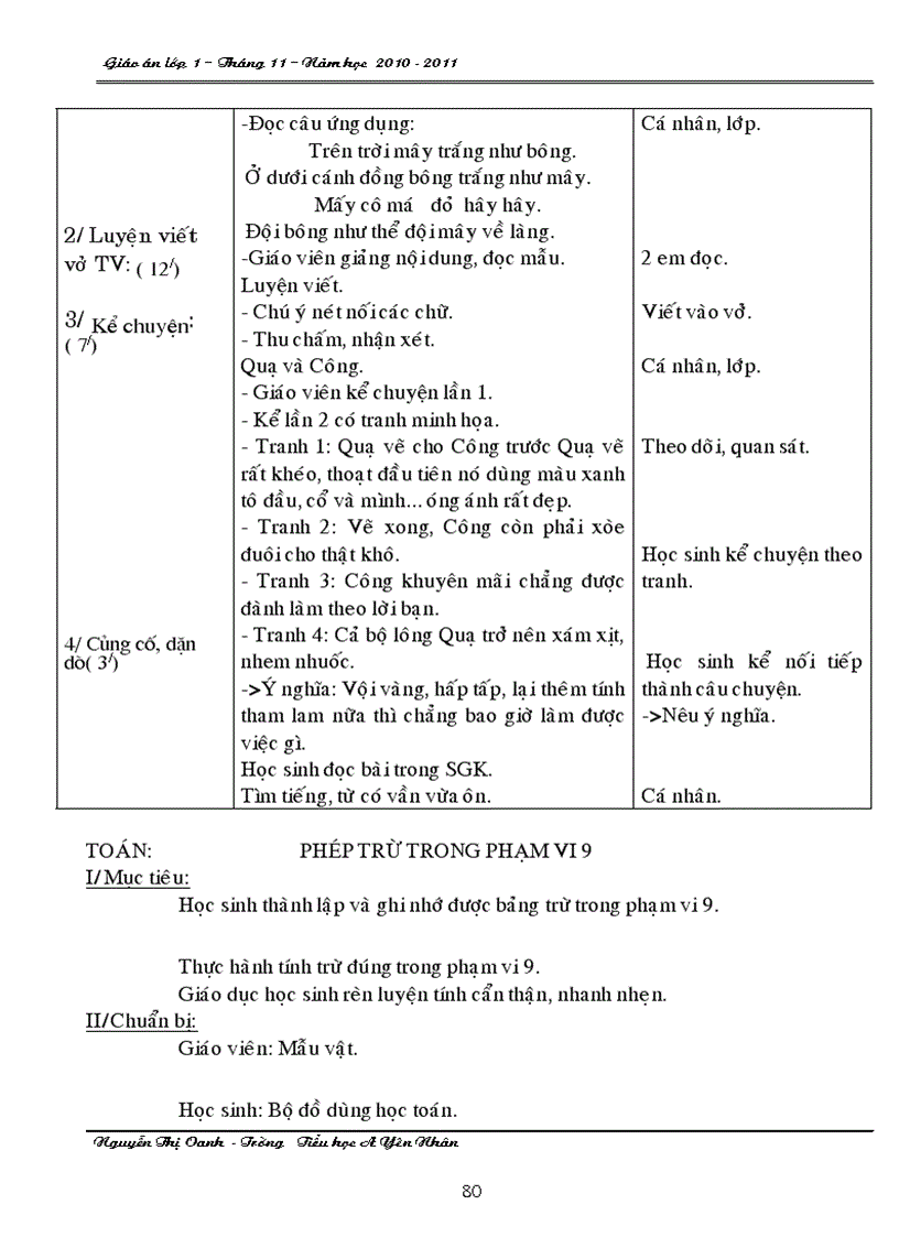 image for page Giao an thang 11 lop 1