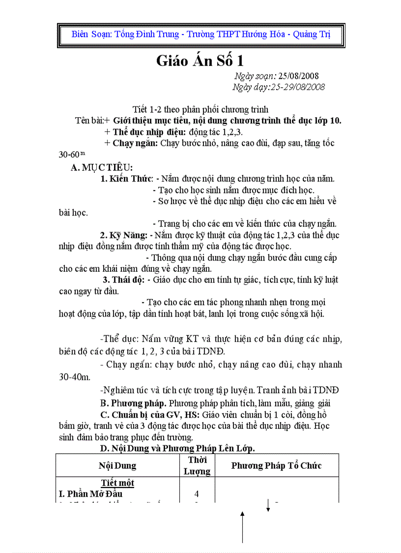 image for page Giáo án thể dục khối 10