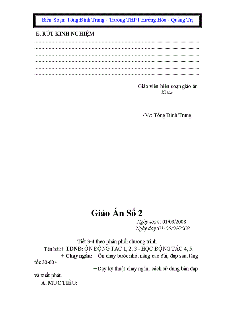 image for page Giáo án thể dục khối 10