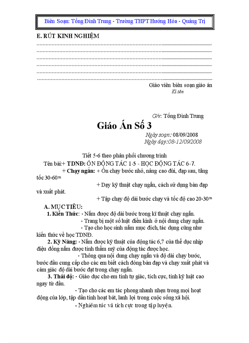 image for page Giáo án thể dục khối 10