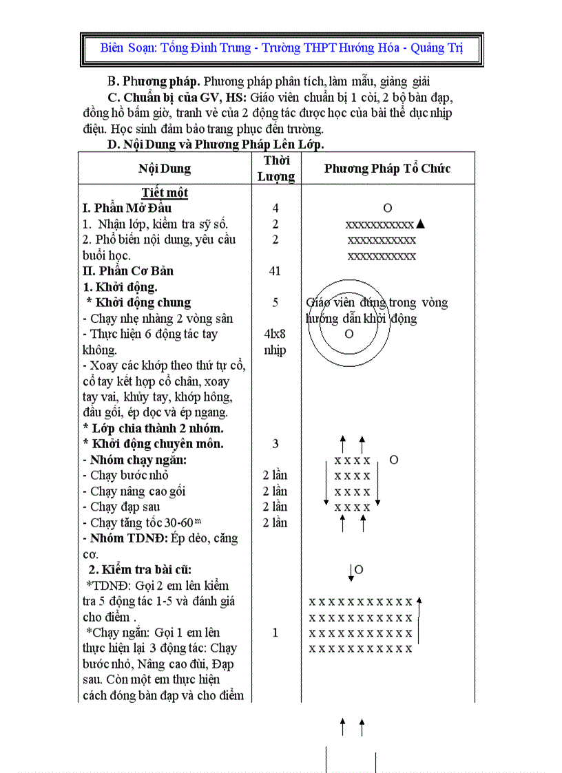 image for page Giáo án thể dục khối 10