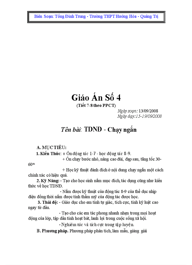 image for page Giáo án thể dục khối 10