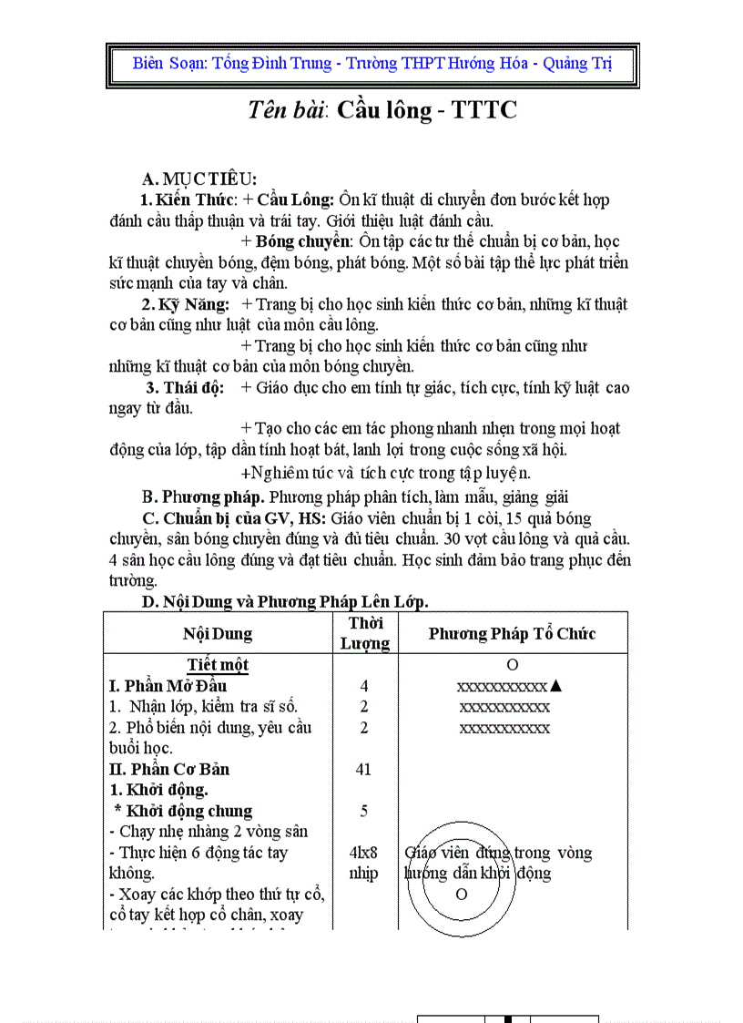 image for page Giáo án thể dục khối 10