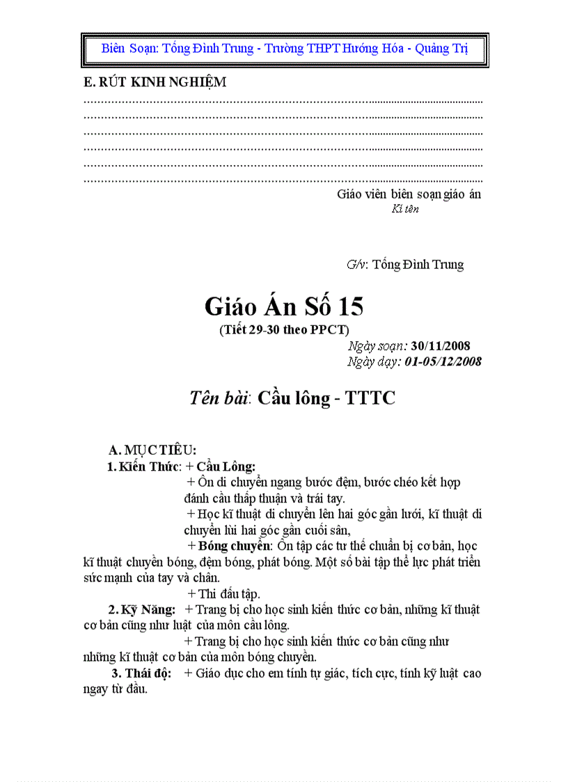 image for page Giáo án thể dục khối 10