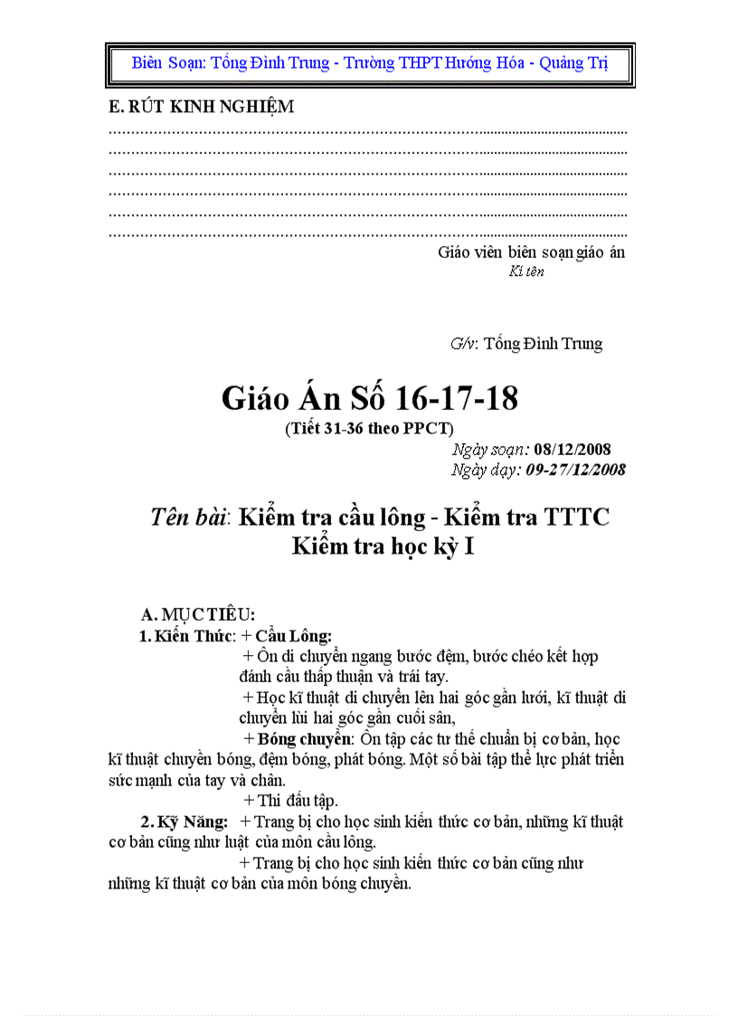 image for page Giáo án thể dục khối 10